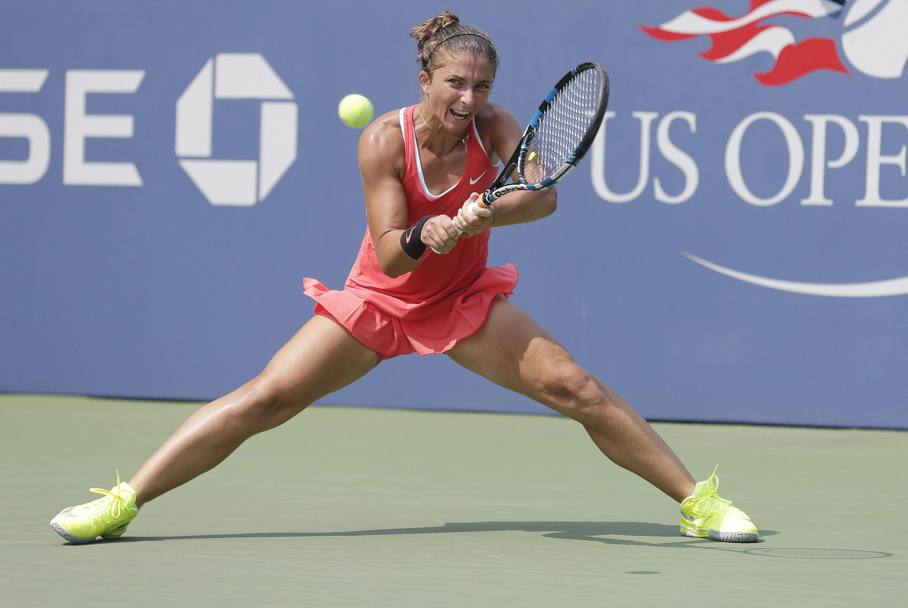 US Open 2015. Quarta giornata.Sara Errani contro Jelena Ostapenko. (Epa)
